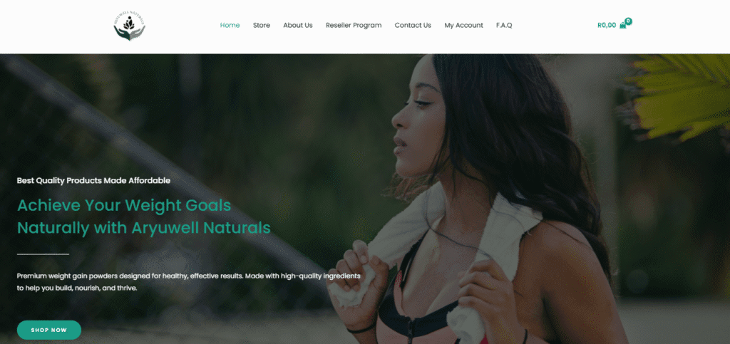 Aryuwell Naturals Website