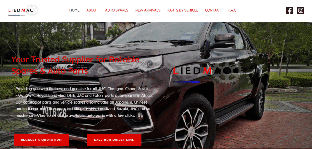 Liedmac Group Auto Spares Website